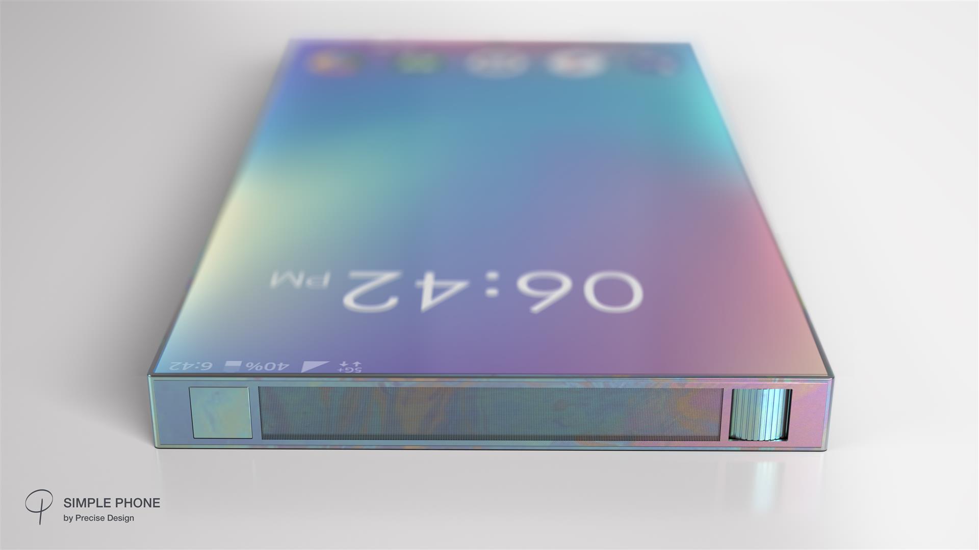 Simple Phone – Bekapcsolt kijelző – látványterv